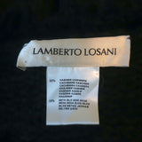 Lamberto Losani Frayed Knit Pullover Sweater Charcoal Cashmere-Silk Size Medium