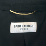 Saint Laurent Double Breasted Blazer Jacket Black Metallic-Striped Wool Size 40