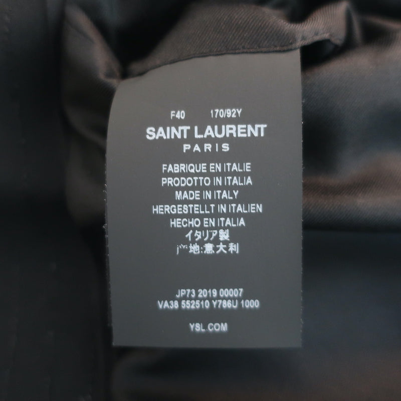 Saint Laurent Double Breasted Blazer Jacket Black Metallic-Striped Wool Size 40