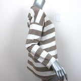 Massimo Alba Striped Sweater Taupe/Cream Cotton-Cashmere Size Medium