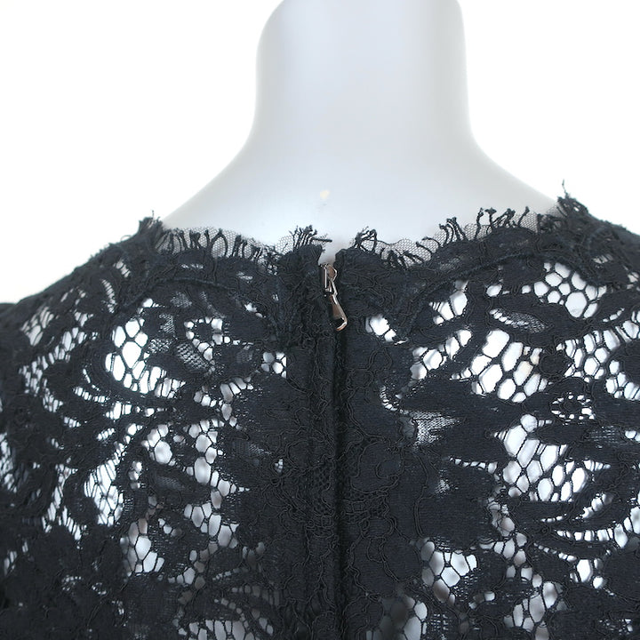 Dolce &amp; Gabbana Cordonetto Lace Dress Black Size 40 Long Sleeve Sheath