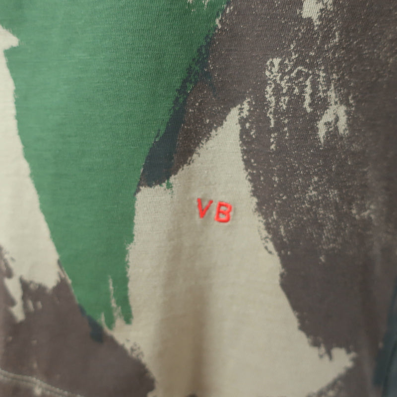 Victoria Beckham Camouflage Print T-Shirt Green Size Large Short Sleeve Top