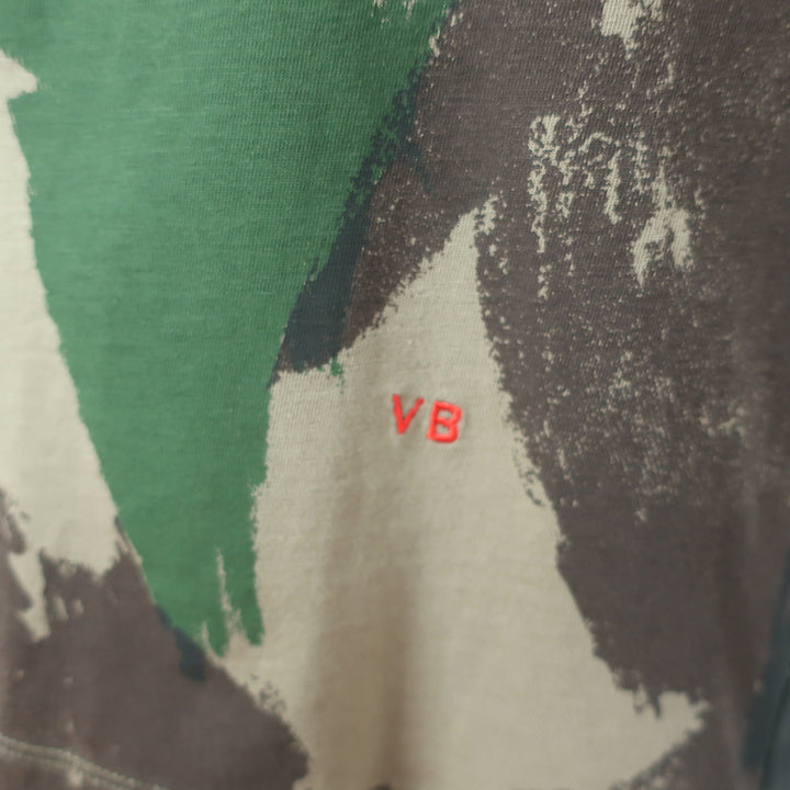 Victoria Beckham Camouflage Print T-Shirt Green Size Large Short Sleeve Top