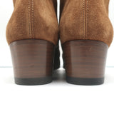 Amiri Ruched Ankle Boots Brown Suede Size 38.5 Side-Zip Booties