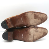 Amiri Ruched Ankle Boots Brown Suede Size 38.5 Side-Zip Booties