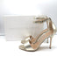Manolo Blahnik Tres Ankle Strap Sandals Gold Metallic Leather Size 38.5 NEW