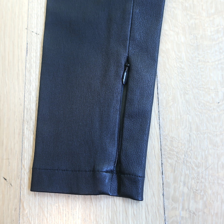 Vince Leather Zip Leggings Black Size Extra Small