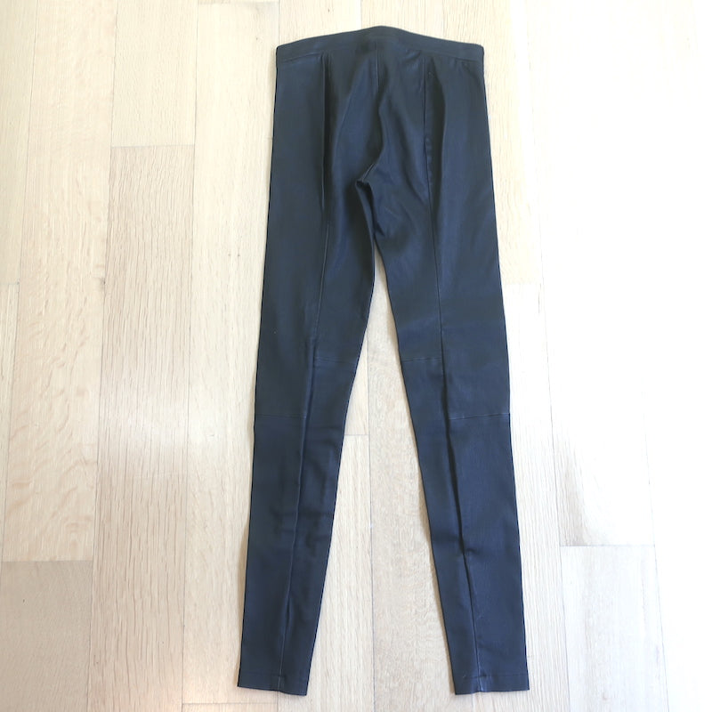 Vince Leather Zip Leggings Black Size Extra Small