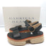 Gabriela Hearst Platform Espadrille Sandals Ryka Black Leather Size 36