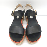 Gabriela Hearst Platform Espadrille Sandals Ryka Black Leather Size 36