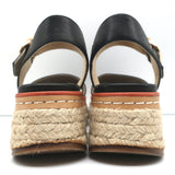 Gabriela Hearst Platform Espadrille Sandals Ryka Black Leather Size 36