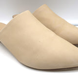 Jenni Kayne Kitten Heel Mules Beige Oiled Leather Size 36