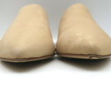 Jenni Kayne Kitten Heel Mules Beige Oiled Leather Size 36