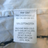 Nili Lotan Blouse Provence White/Navy Embroidered Stripe Cotton Size Small NEW