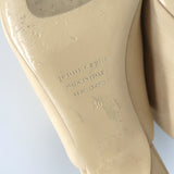 Jenni Kayne Kitten Heel Mules Beige Oiled Leather Size 36