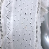 FRAME Top Lauren White Broderie Anglaise Ramie Size Small Sleeveless Blouse