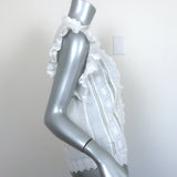 FRAME Top Lauren White Broderie Anglaise Ramie Size Small Sleeveless Blouse