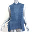Isabel Marant Embroidered Top Nust Blue Ramie Size 34 Sleeveless Blouse