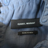 Isabel Marant Embroidered Top Nust Blue Ramie Size 34 Sleeveless Blouse