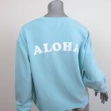Spiritual Gangster Aloha Mazzy Sweatshirt Blue Size Medium Cropped Pullover NEW
