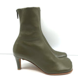 Bottega Veneta Bloc Ankle Boots Olive Stretch Leather Size 36