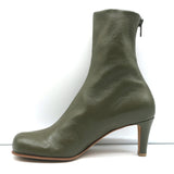 Bottega Veneta Bloc Ankle Boots Olive Stretch Leather Size 36