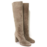 Gianvito Rossi Glen 85 Knee High Boots Beige Suede Size 36 NEW