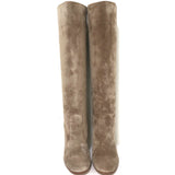 Gianvito Rossi Glen 85 Knee High Boots Beige Suede Size 36 NEW