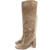 Gianvito Rossi Glen 85 Knee High Boots Beige Suede Size 36 NEW