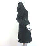 Burberry London Single Breasted Trench Coat Black Cotton-Blend Size US 4