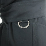 Burberry London Single Breasted Trench Coat Black Cotton-Blend Size US 4