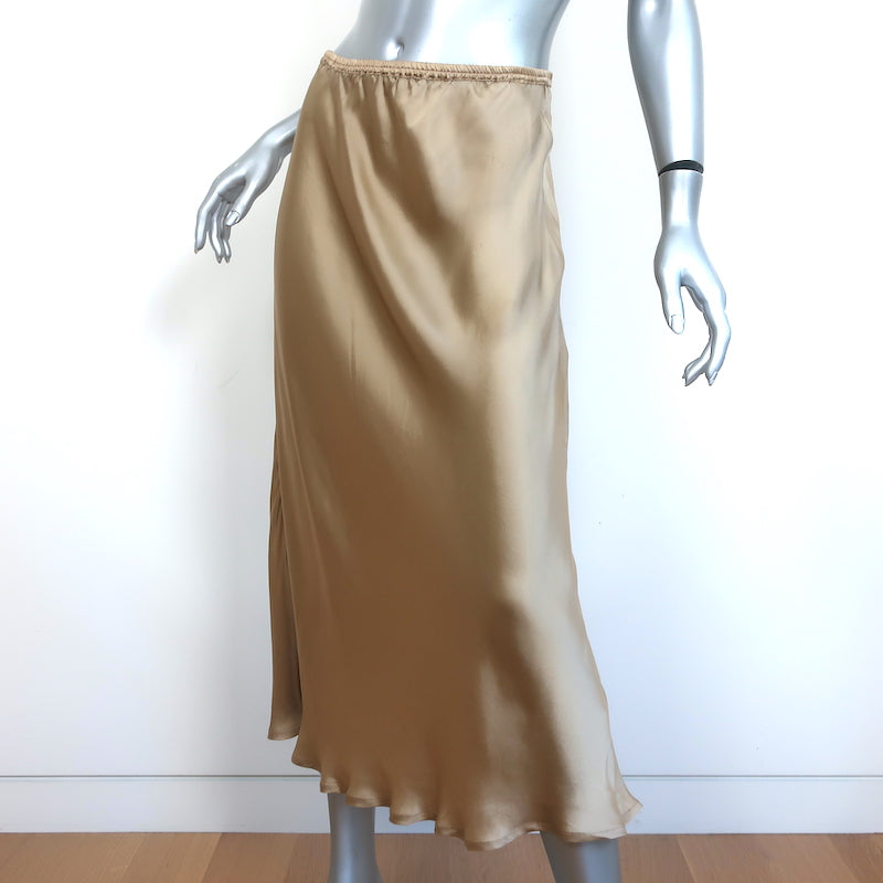 Mes Demoiselles Midi Skirt Lola Gold Satin Size 36