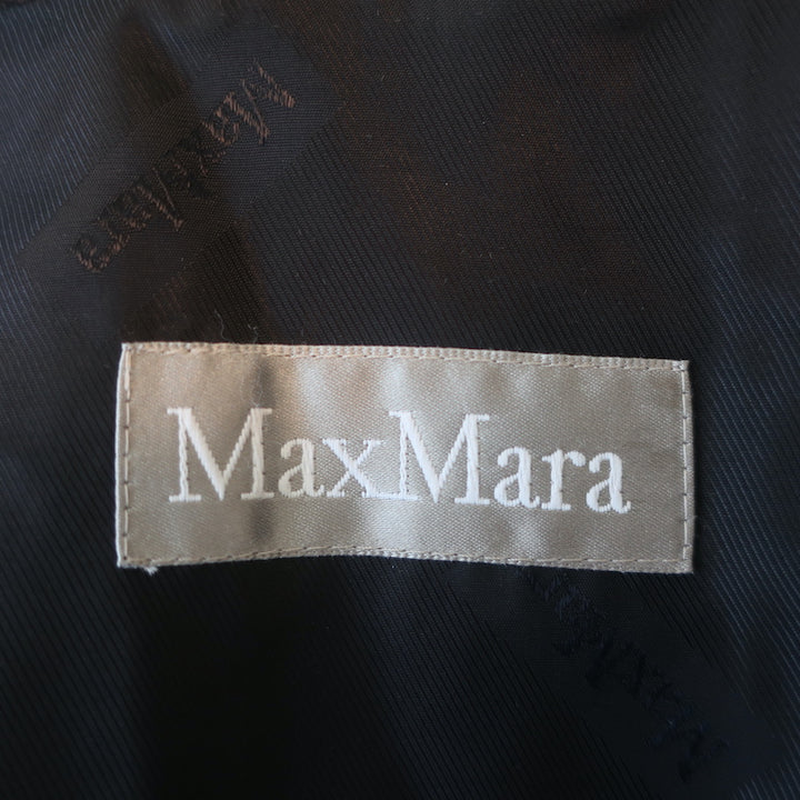 Max Mara Virgin Wool Trench Coat Charcoal Size 40 Double Breasted Jacket
