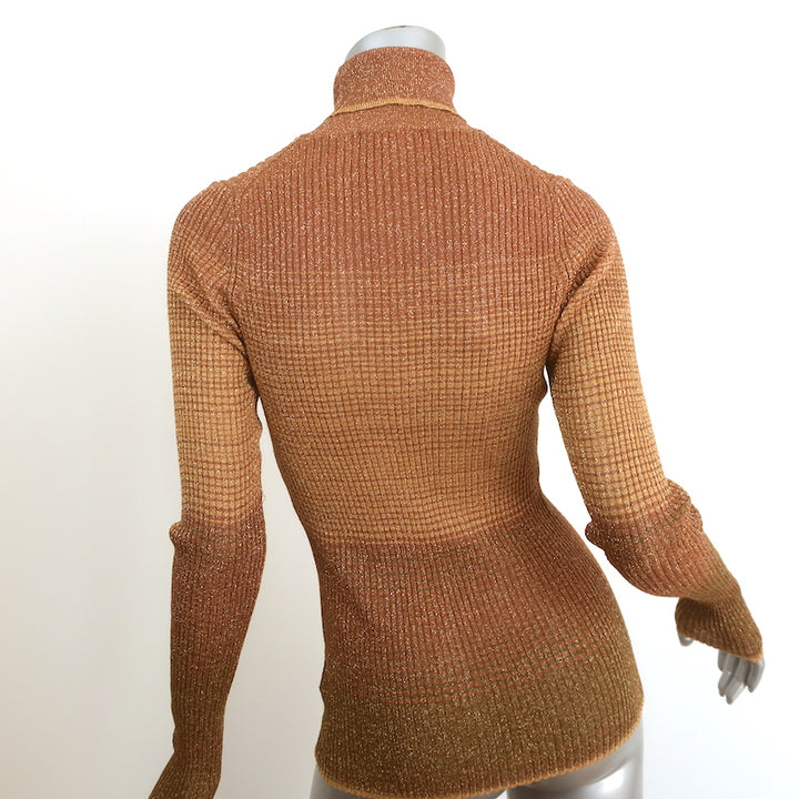 Ulla Johnson Turtleneck Top Zayn Gold Ombre Metallic Knit Size Small