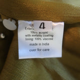 Rachel Comey Beaded Midi Dress Desilo Olive Satin Size 4 Long Sleeve V-Neck NEW