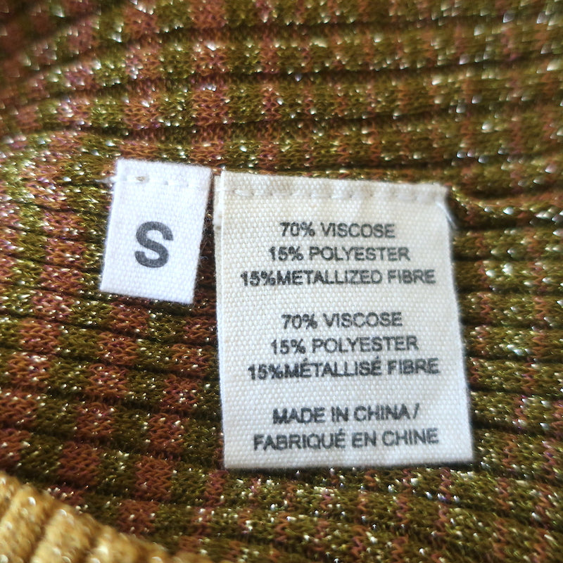 Ulla Johnson Turtleneck Top Zayn Gold Ombre Metallic Knit Size Small