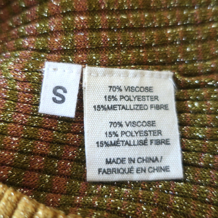 Ulla Johnson Turtleneck Top Zayn Gold Ombre Metallic Knit Size Small