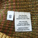 Ulla Johnson Turtleneck Top Zayn Gold Ombre Metallic Knit Size Small