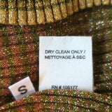 Ulla Johnson Turtleneck Top Zayn Gold Ombre Metallic Knit Size Small