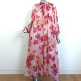 Forte Forte Maxi Dress Orchidea Fabulosa Pink Floral Print Silk Chiffon Size 0