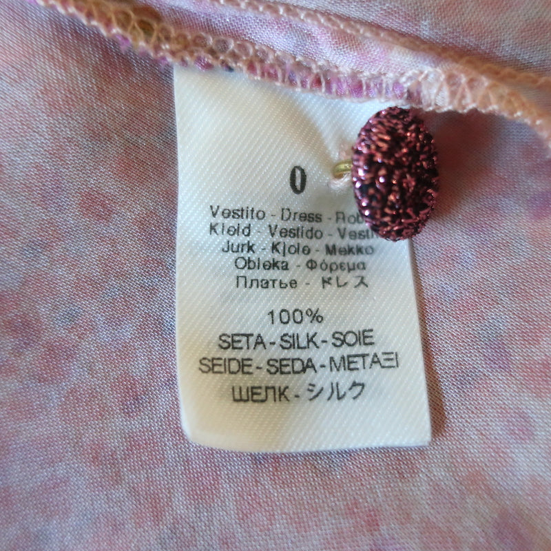 Forte Forte Maxi Dress Orchidea Fabulosa Pink Floral Print Silk Chiffon Size 0