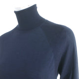 Stella McCartney Turtleneck Sweater Navy Virgin Wool-Silk Size 40