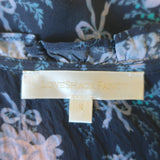 LoveShackFancy Handkerchief Hem Maxi Dress Milton Navy Floral Print Size Small