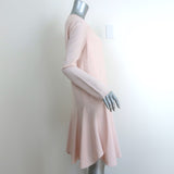 Chloe Drop Waist Shift Dress Light Pink Crepe Size 36 Long Sleeve V-Neck