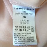 Chloe Drop Waist Shift Dress Light Pink Crepe Size 36 Long Sleeve V-Neck