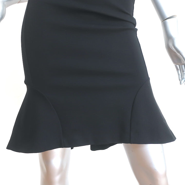 Stella McCartney Flared Sheath Dress Black Stretch Cotton Jersey Size 40