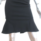 Stella McCartney Flared Sheath Dress Black Stretch Cotton Jersey Size 40