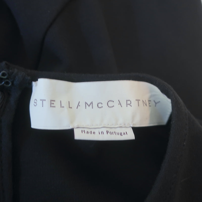 Stella McCartney Flared Sheath Dress Black Stretch Cotton Jersey Size 40