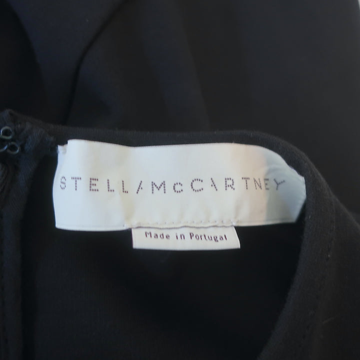 Stella McCartney Flared Sheath Dress Black Stretch Cotton Jersey Size 40
