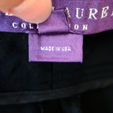 Ralph Lauren Collection Wide Leg Tuxedo Pants Black Wool Size 4